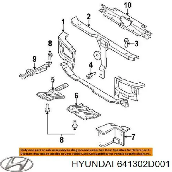 Soporte de radiador superior (panel de montaje para foco) para Hyundai Elantra 