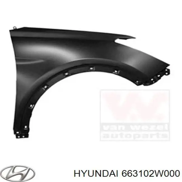 663102W000 Hyundai/Kia guardabarros delantero izquierdo