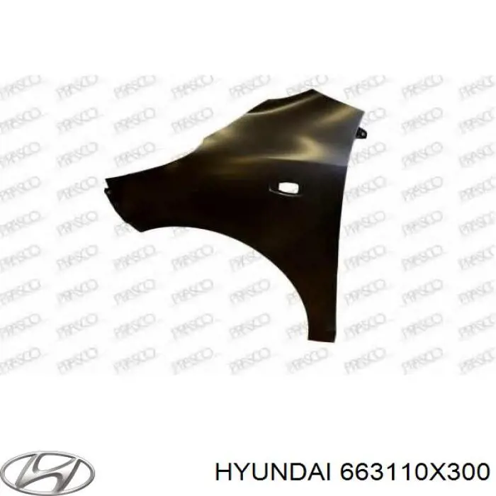 663110X300 Hyundai/Kia guardabarros delantero izquierdo