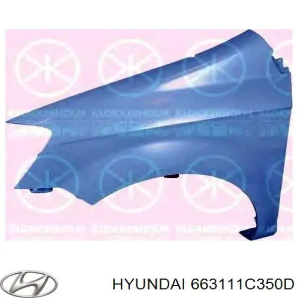 663111C350D Hyundai/Kia guardabarros delantero izquierdo