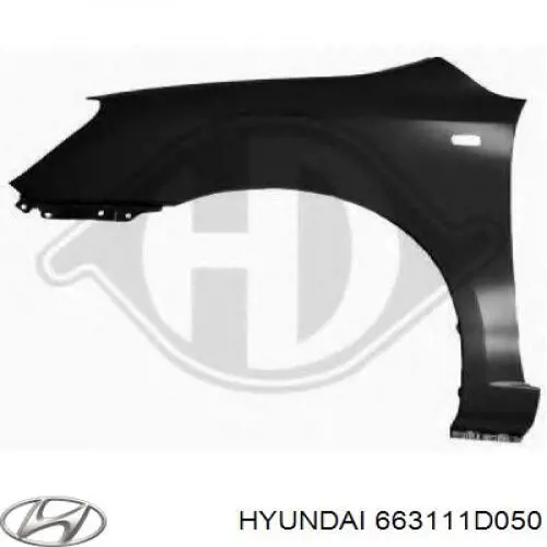 663111D050 Hyundai/Kia guardabarros delantero izquierdo