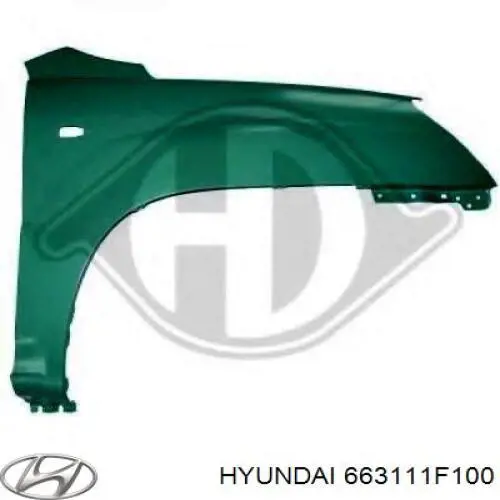 663111F100 Hyundai/Kia guardabarros delantero izquierdo