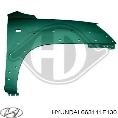 663111F130 Hyundai/Kia guardabarros delantero izquierdo