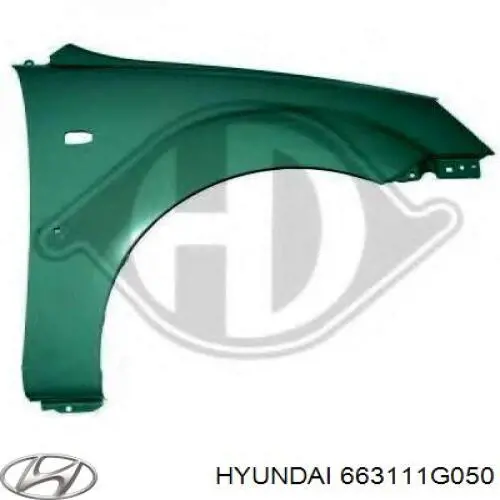 663111G050 Hyundai/Kia guardabarros delantero izquierdo