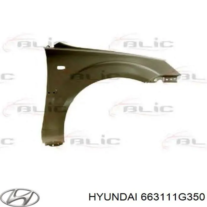 Aleta delantera izquierda Hyundai/Kia 663111G350 precio, desde 86,01 EUR