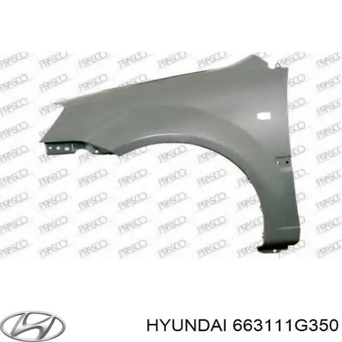 663111G350 Hyundai/Kia guardabarros delantero izquierdo