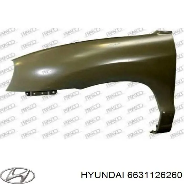 6631126260 Hyundai/Kia guardabarros delantero izquierdo