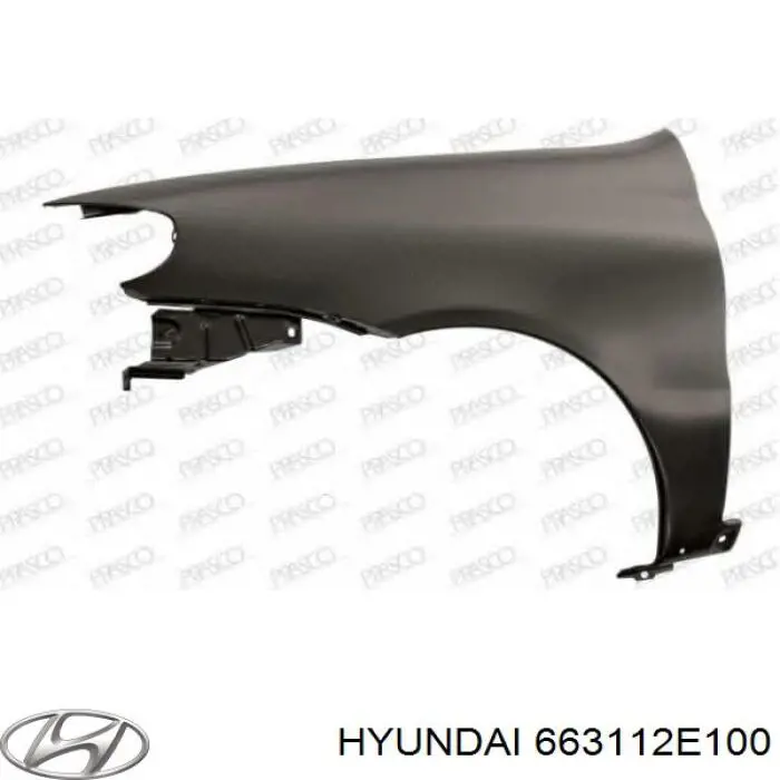 Aleta delantera izquierda 663112E100 Hyundai/Kia