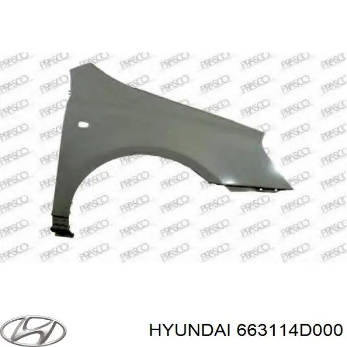 Aleta delantera izquierda 663114D000 Hyundai/Kia