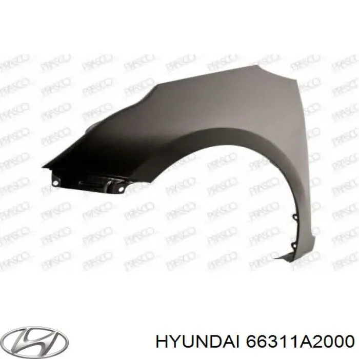 66311A2000 Hyundai/Kia guardabarros delantero izquierdo