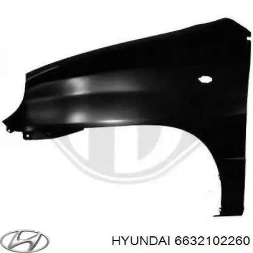 6632102260 Hyundai/Kia guardabarros delantero derecho