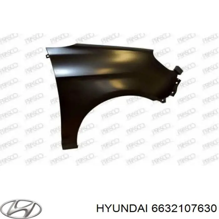 6632107630 Hyundai/Kia guardabarros delantero derecho