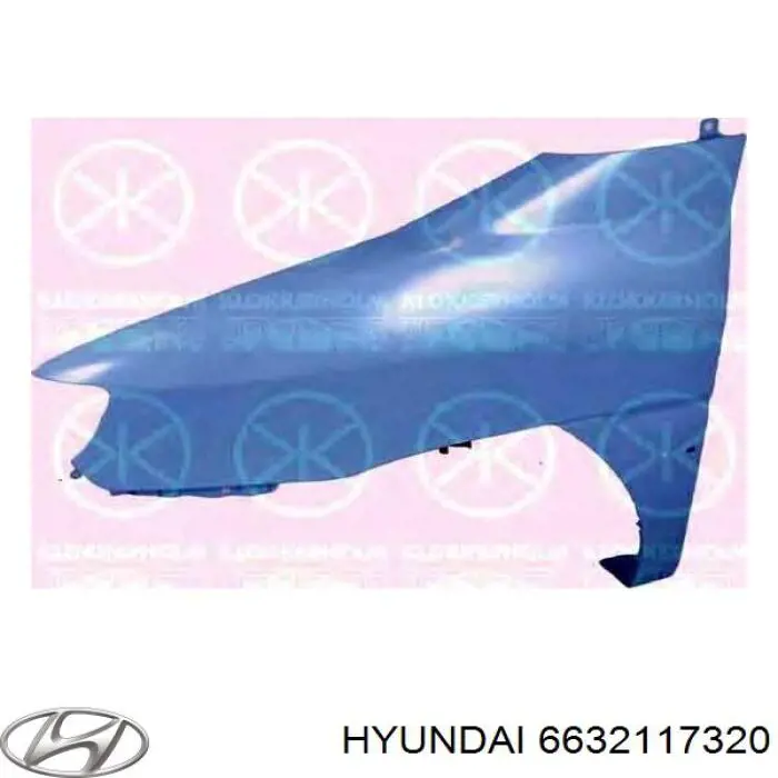 6632117320 Hyundai/Kia guardabarros delantero derecho