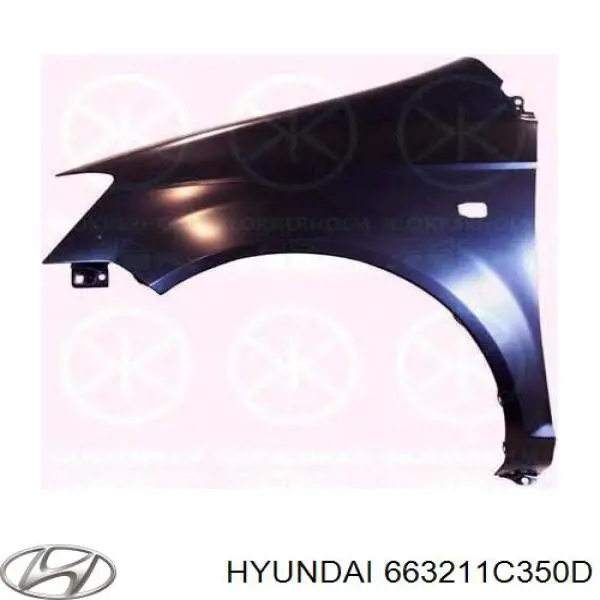 Guardabarros delanteros derecho Hyundai/Kia 663211C350D precio, desde 91,67 EUR
