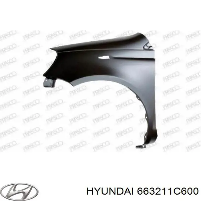 Guardabarros delanteros derecho Hyundai/Kia 663211C600 precio, desde 104,54 EUR