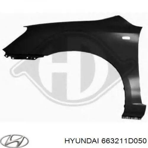 663211D050 Hyundai/Kia guardabarros delantero derecho