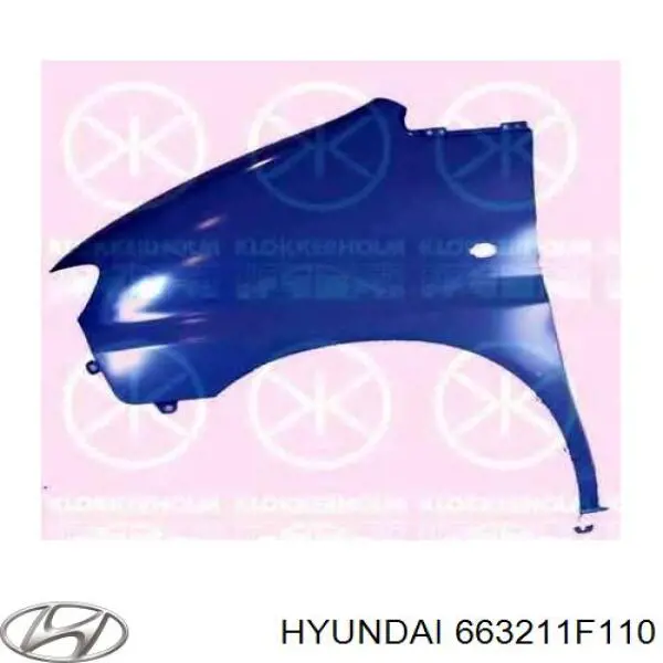 663211F110 Hyundai/Kia guardabarros delantero derecho