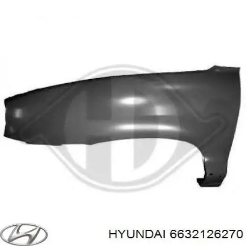 6632126270 Hyundai/Kia guardabarros delantero derecho