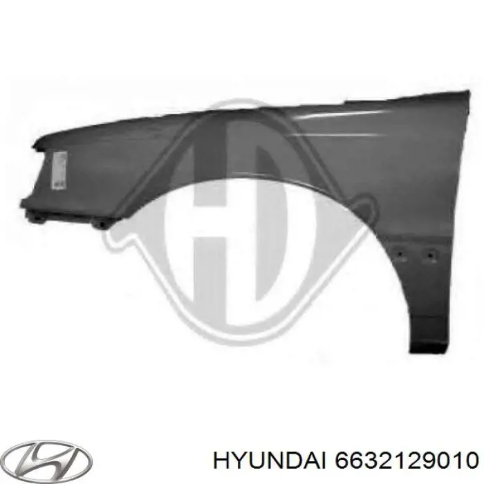 6632129010 Hyundai/Kia guardabarros delantero derecho