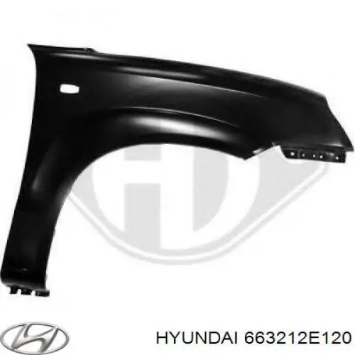 663212E120 Hyundai/Kia guardabarros delantero derecho