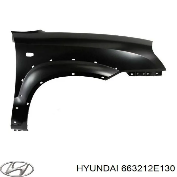 663212E130 Hyundai/Kia guardabarros delantero derecho