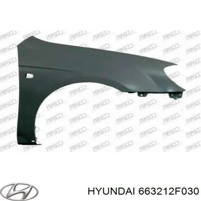 663212F030 Hyundai/Kia guardabarros delantero derecho