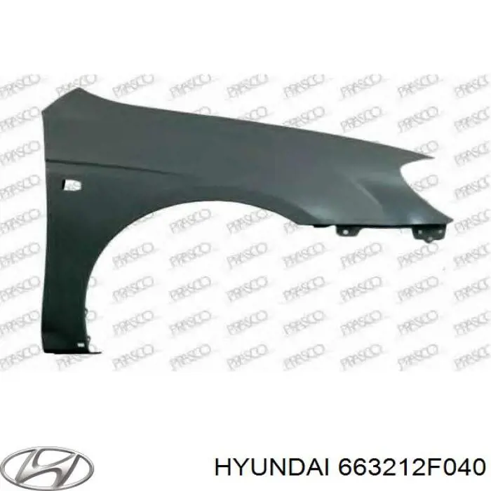 663212F040 Hyundai/Kia guardabarros delantero derecho