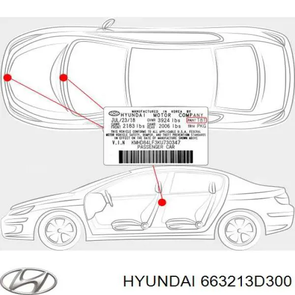 663213D300 Hyundai/Kia guardabarros delantero derecho