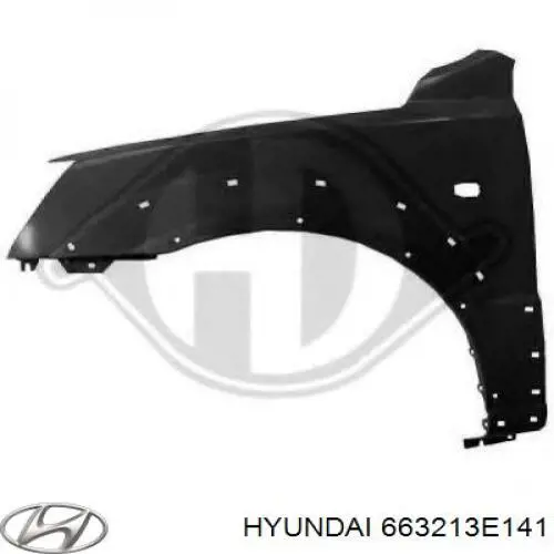 663213E051 Hyundai/Kia guardabarros delantero derecho