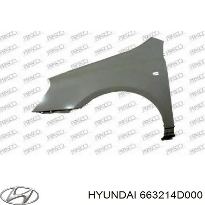 663214D000 Hyundai/Kia guardabarros delantero derecho