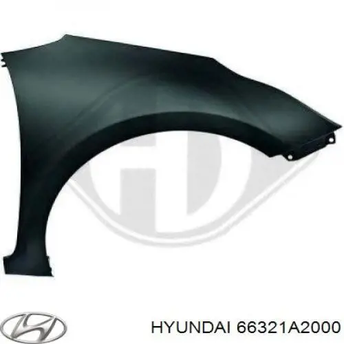 66321A2000 Hyundai/Kia guardabarros delantero derecho