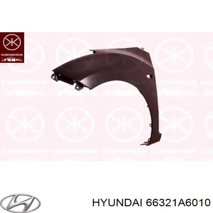 66321A6010 Hyundai/Kia guardabarros delantero derecho