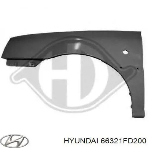 66321FD201 Hyundai/Kia guardabarros delantero derecho