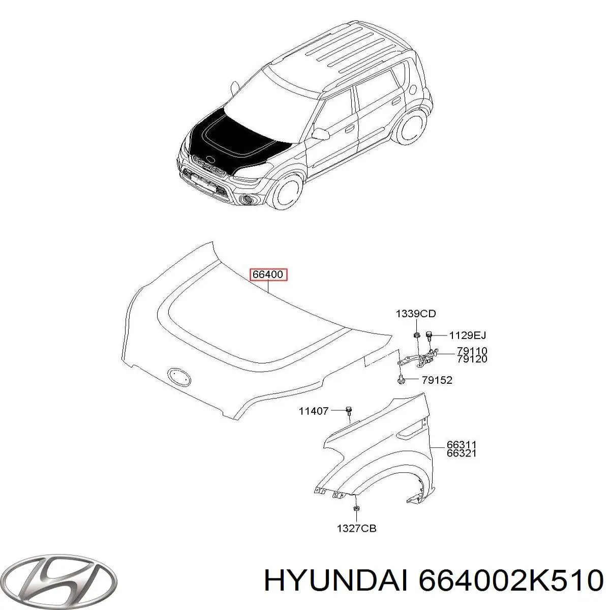 Comprar 664002K510 Hyundai/Kia Capó
