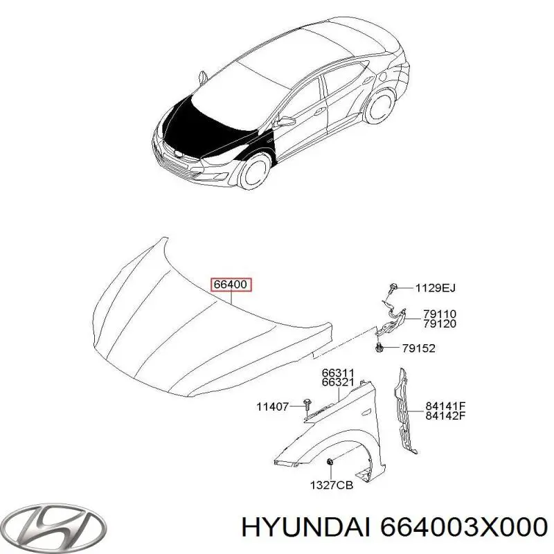 Capó del motor Hyundai/Kia 664003X000 precio, desde 132,17 EUR