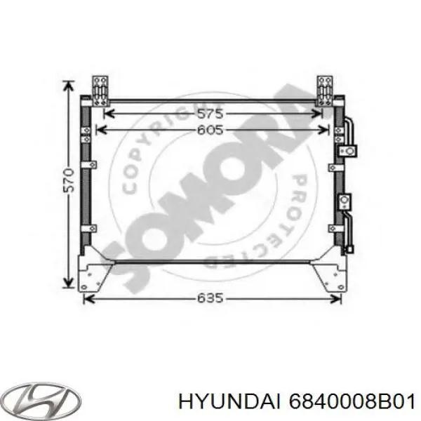 6840008B01 Hyundai/Kia Radiador de aire acondicionado