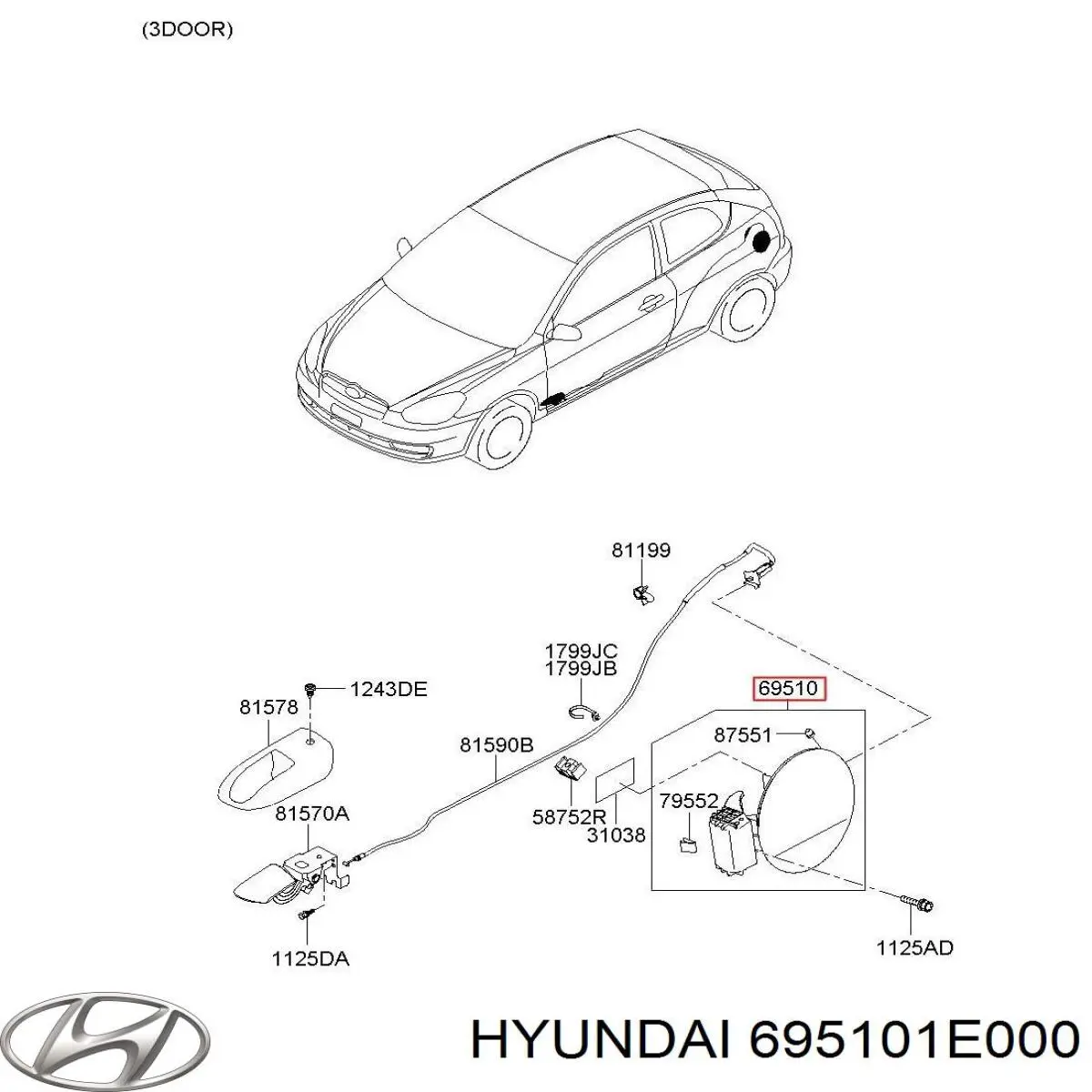 Tapa del depósito de gasolina Hyundai/Kia 695101E000 precio, desde 50,93 EUR