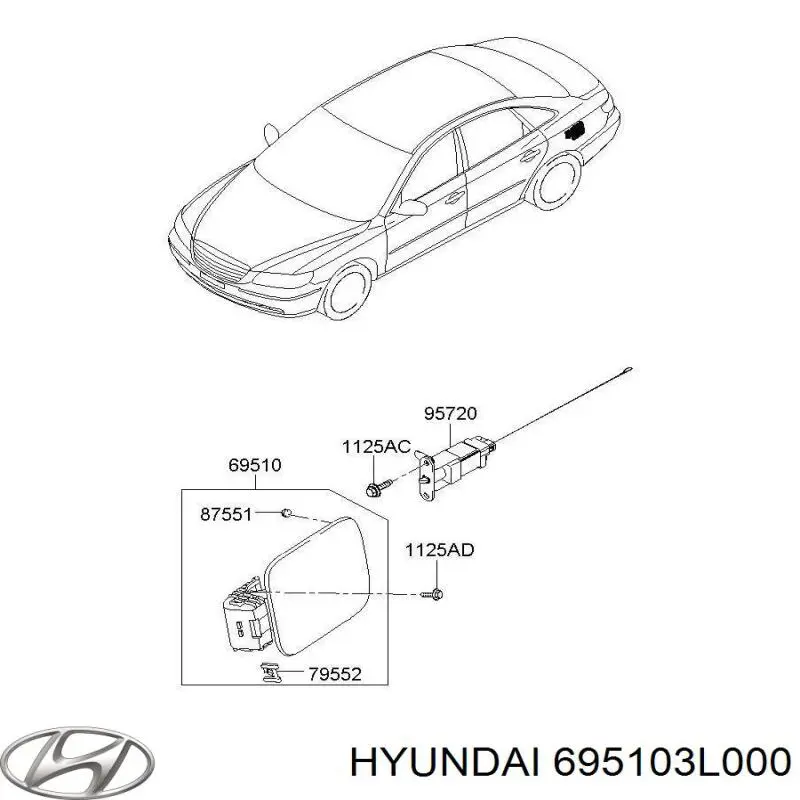 Tapa del depósito de gasolina para Hyundai Grandeur (TG)