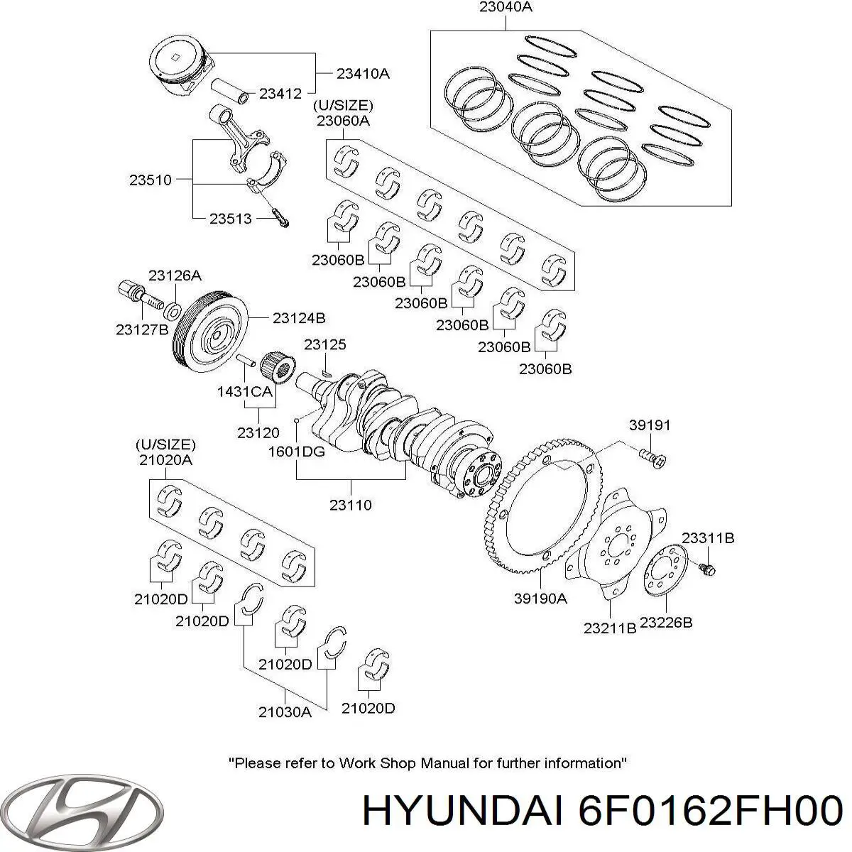 231102F010 Hyundai/Kia cigüeñal