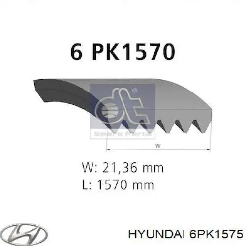 6PK1575 Hyundai/Kia correa trapezoidal