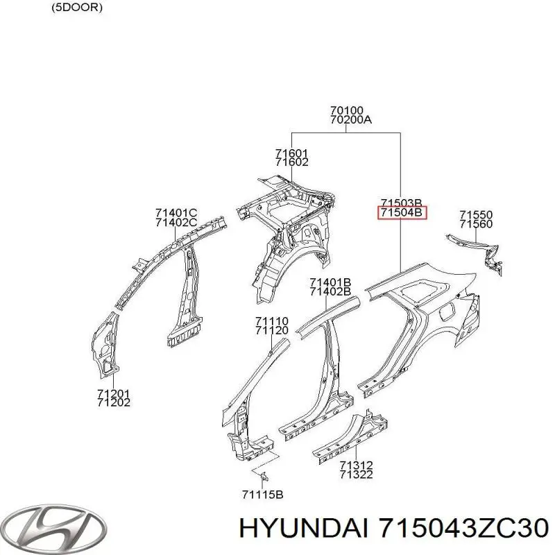 Guardabarros trasero derecho para Hyundai I40 (VF)