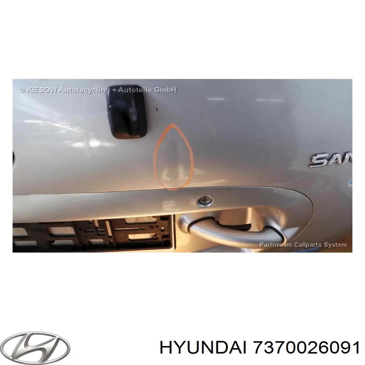 7370026091 Hyundai/Kia puerta del maletero, trasera