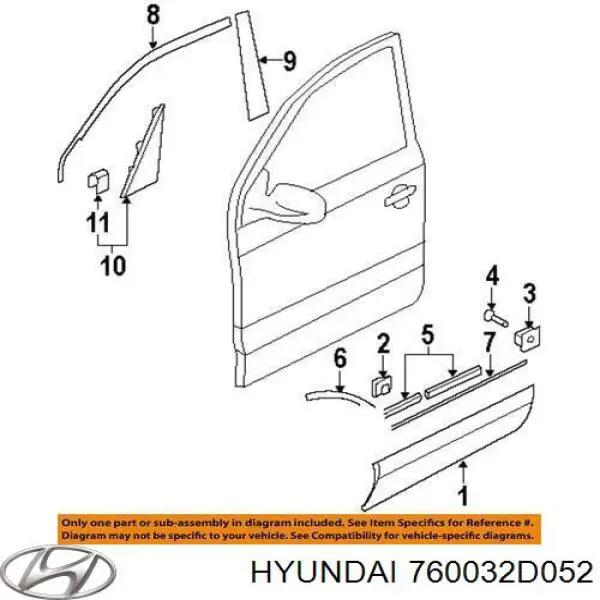 Puerta de coche, delantera, izquierda para Hyundai Elantra 