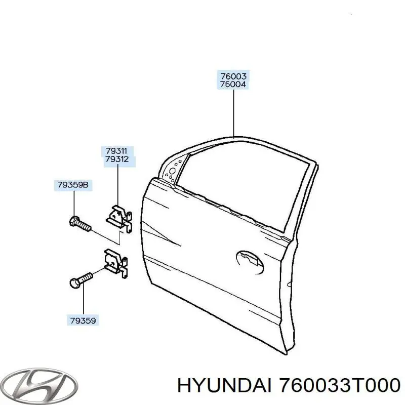760033T000 Hyundai/Kia puerta delantera izquierda