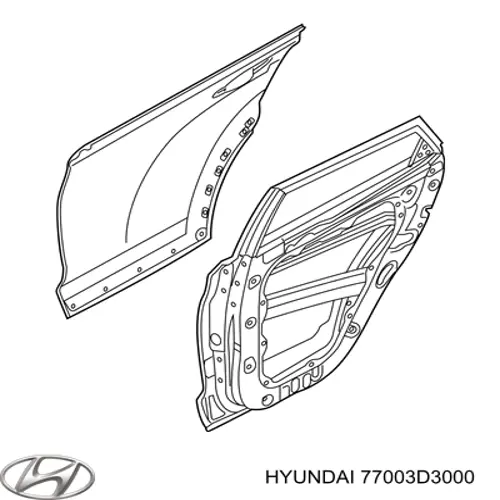 77003D3000 Hyundai/Kia Puerta trasera izquierda