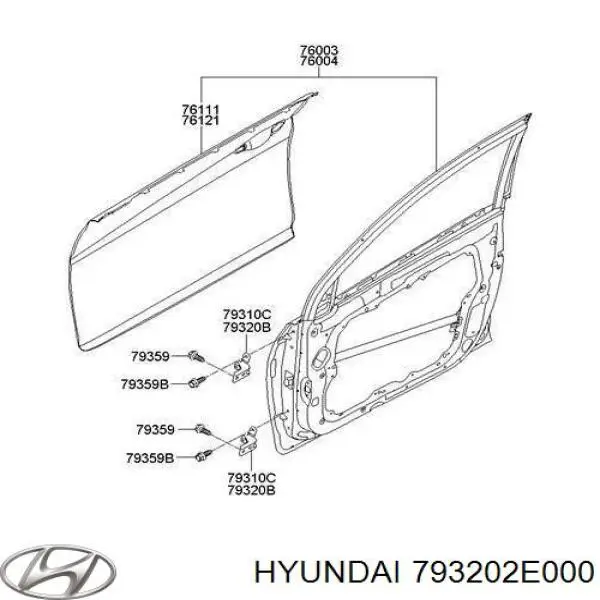 Bisagra delantera derecha para Hyundai Elantra (MD)