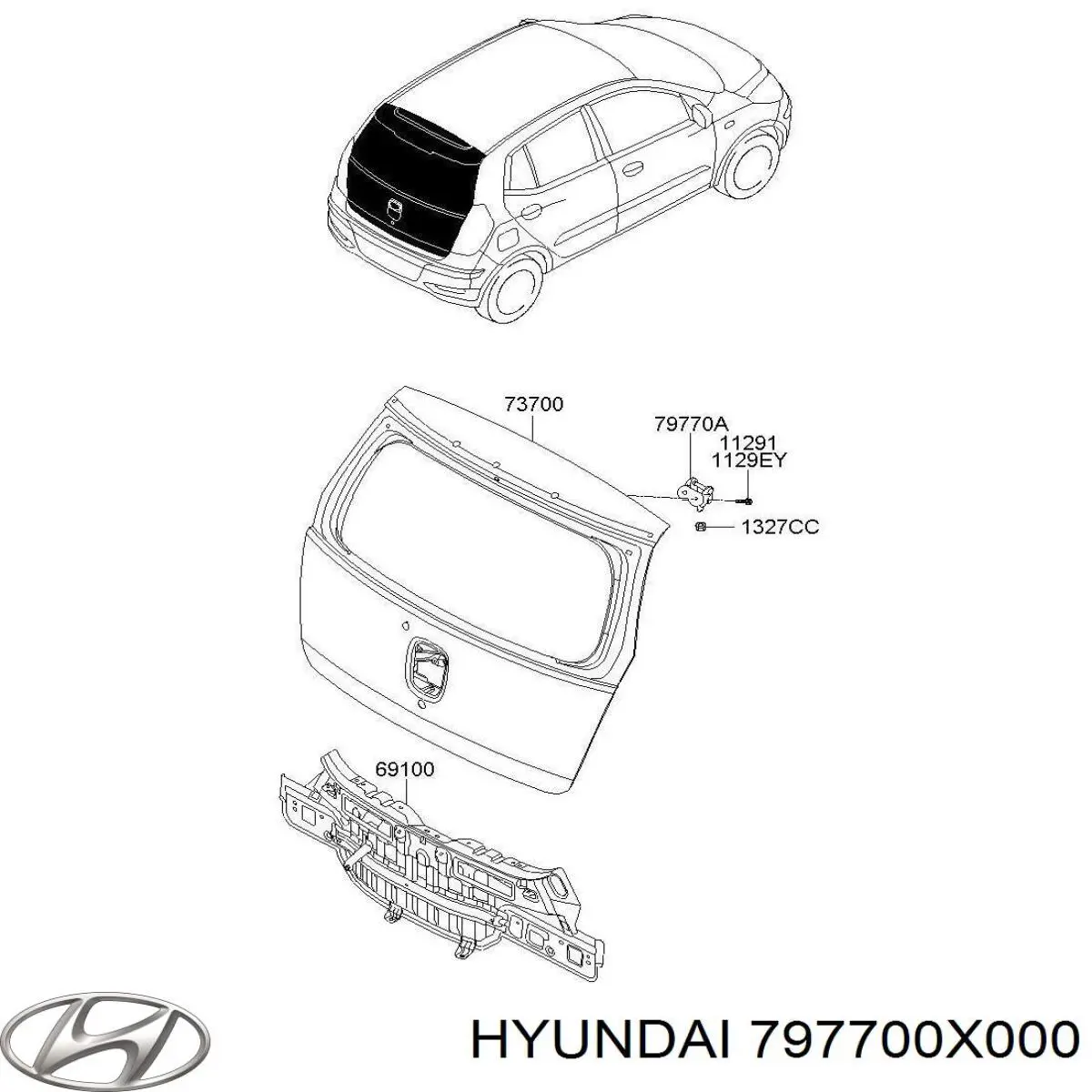 797700X000 Hyundai/Kia bisagra de puerta de maletero