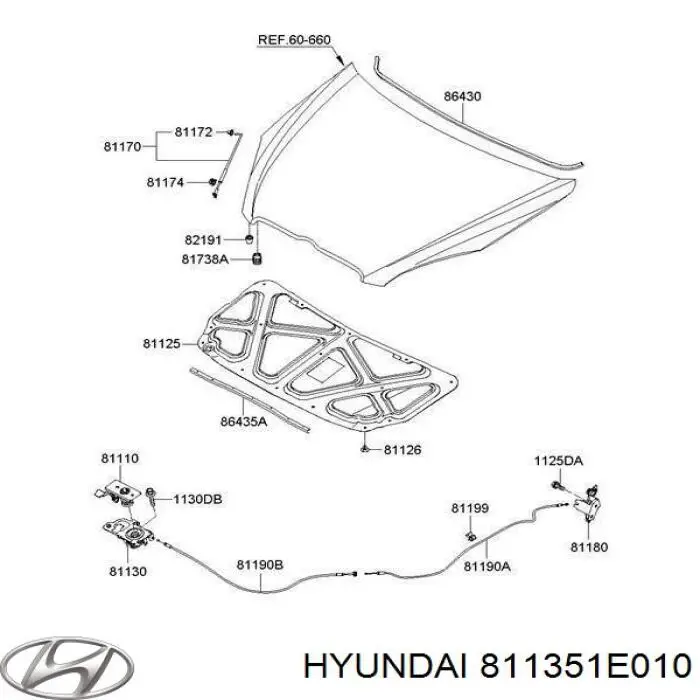 Cerradura de capó Hyundai/Kia 811351E010 precio, desde 39,20 EUR