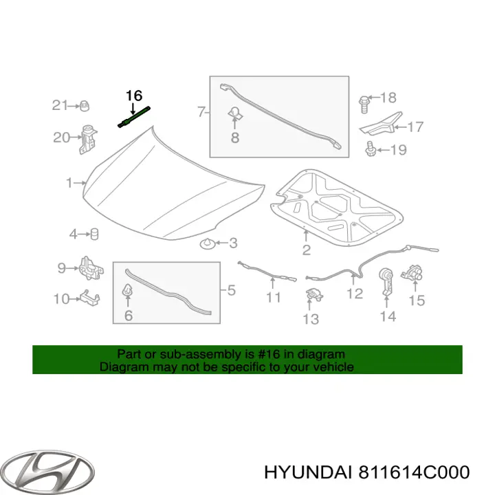 Amortiguador de maletero Hyundai/Kia 811614C000 precio, desde 15,94 EUR