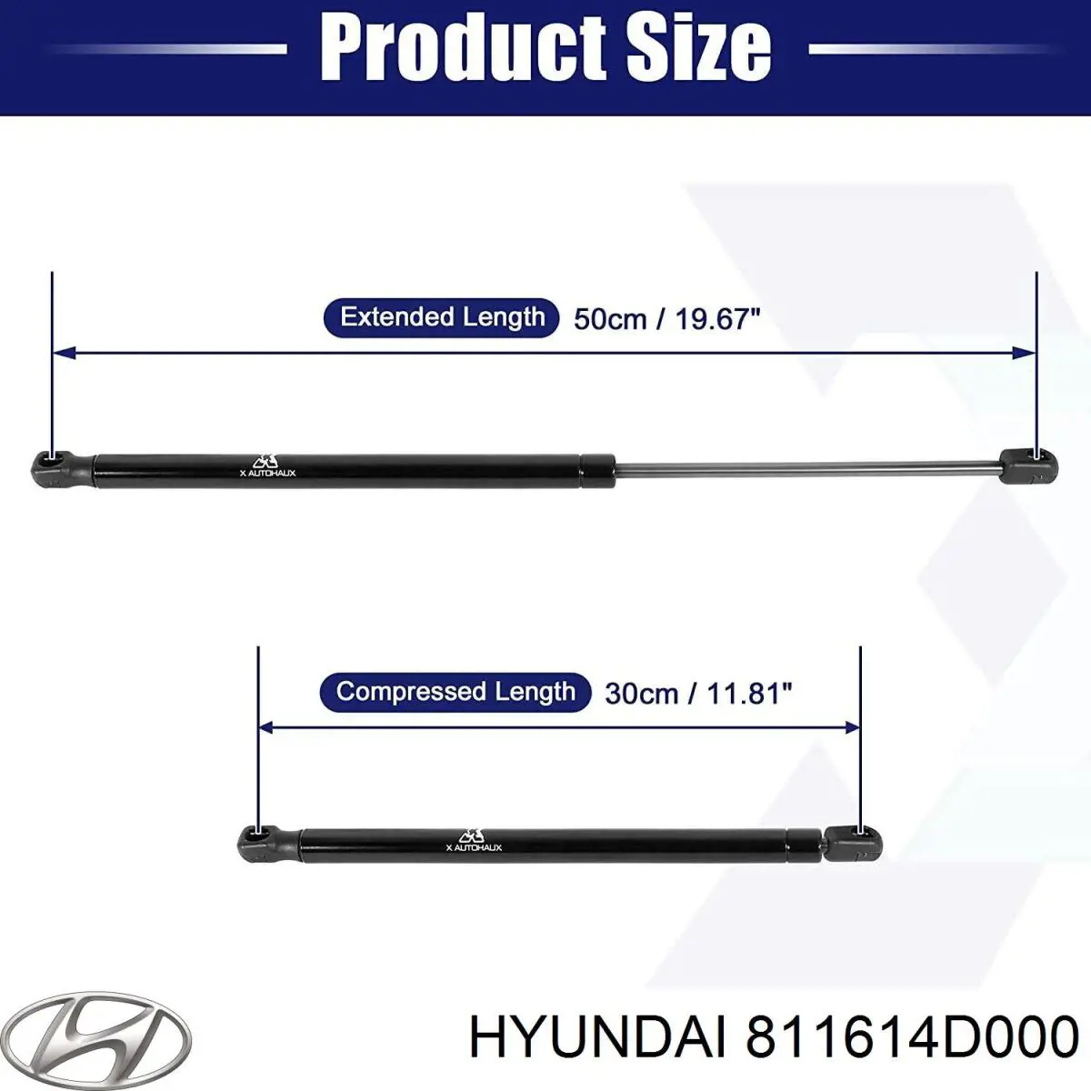 811614D000 Hyundai/Kia muelle neumático, capó de motor izquierdo